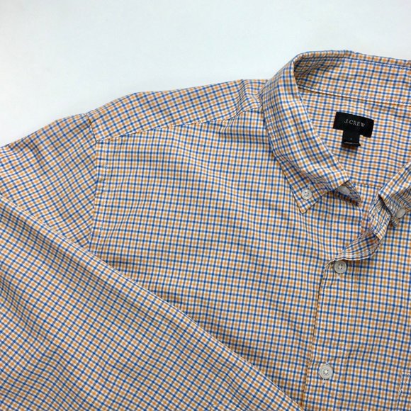 J. Crew 100% Cotton Check Button Down sz L - Picture 2 of 6